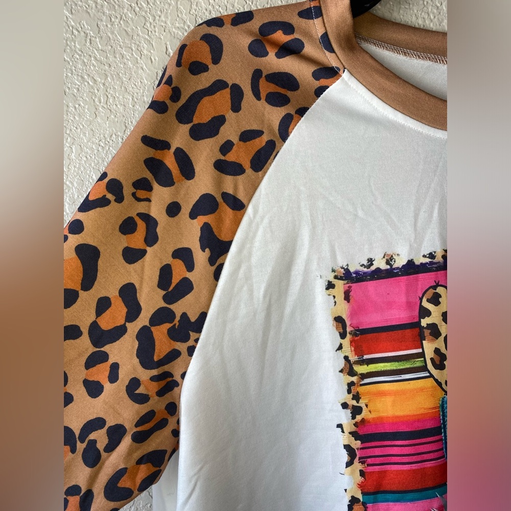 Leopard Fashion Print Long Sleeve Top Size XXL NWOT - Picture 3 of 6